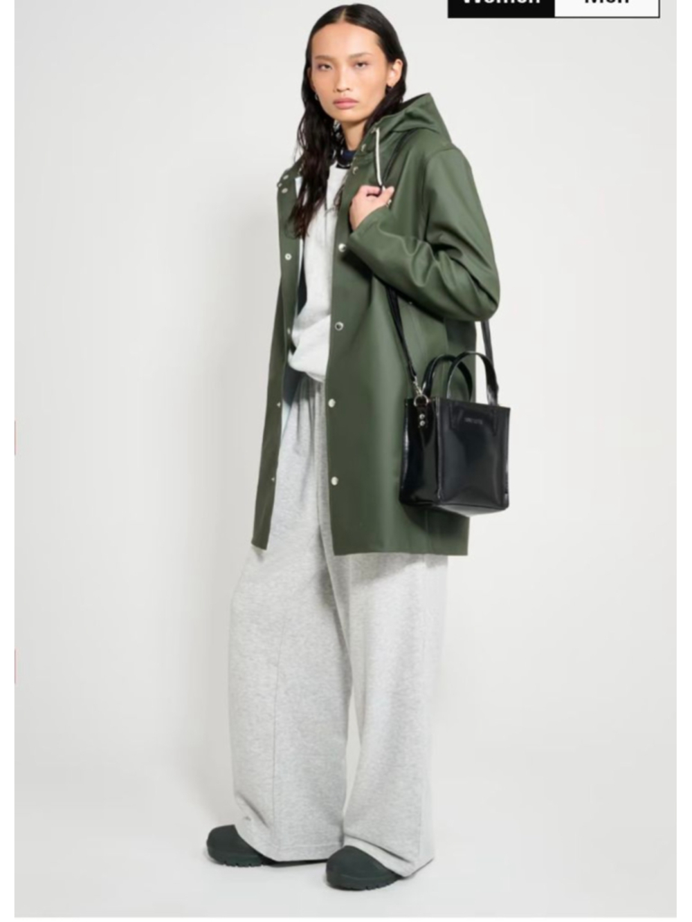 Stutterheim Stockholm Suede Green Raincoat M